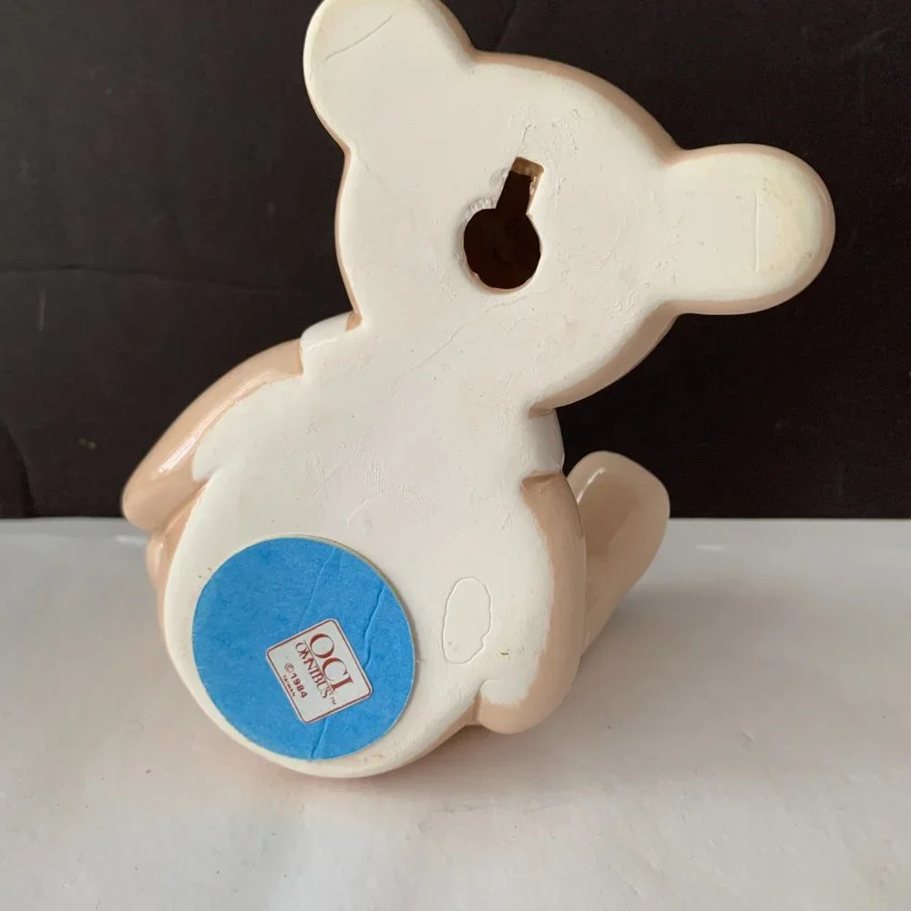 VINTAGE OCI OMNIBUS 1984 MR. BEAR LARGE HOOK Ceramic Wall Hook NEW